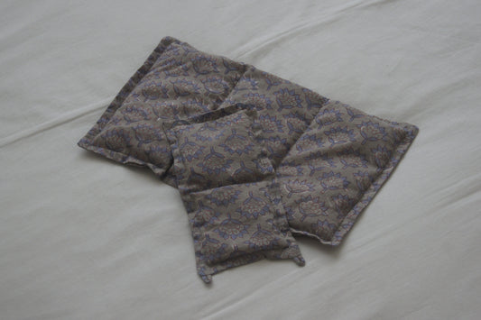 MOI Organic Rice Pack & Eye Pillow (Gray flower)