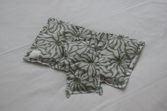 MOI Organic Rice Pack & Eye Pillow (Green flower)